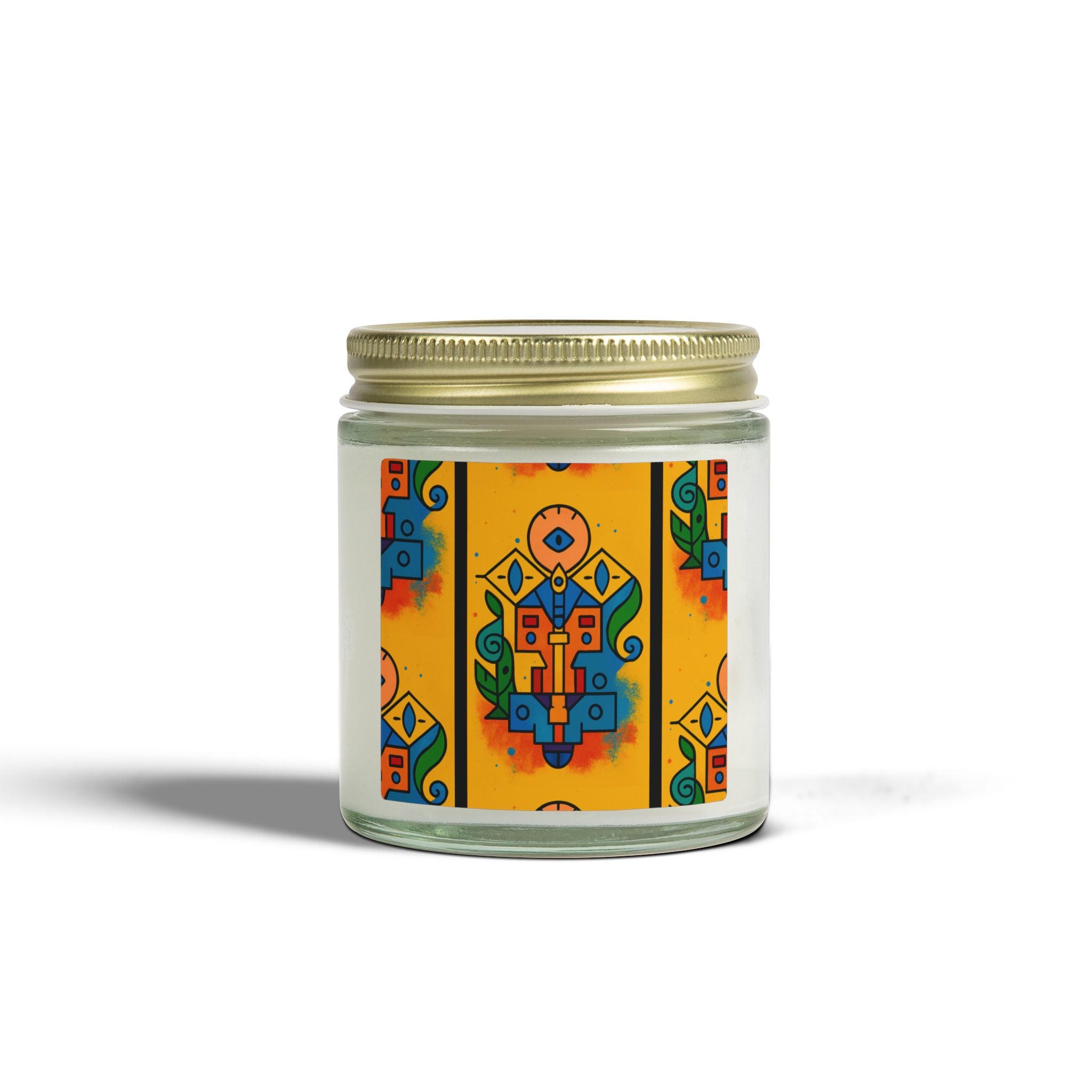 Coconut Apricot Scented Candle — Totem of Spire from Icons of Color collection (4oz & 9oz) 4oz Clear Blackberry Vanilla Home Decor