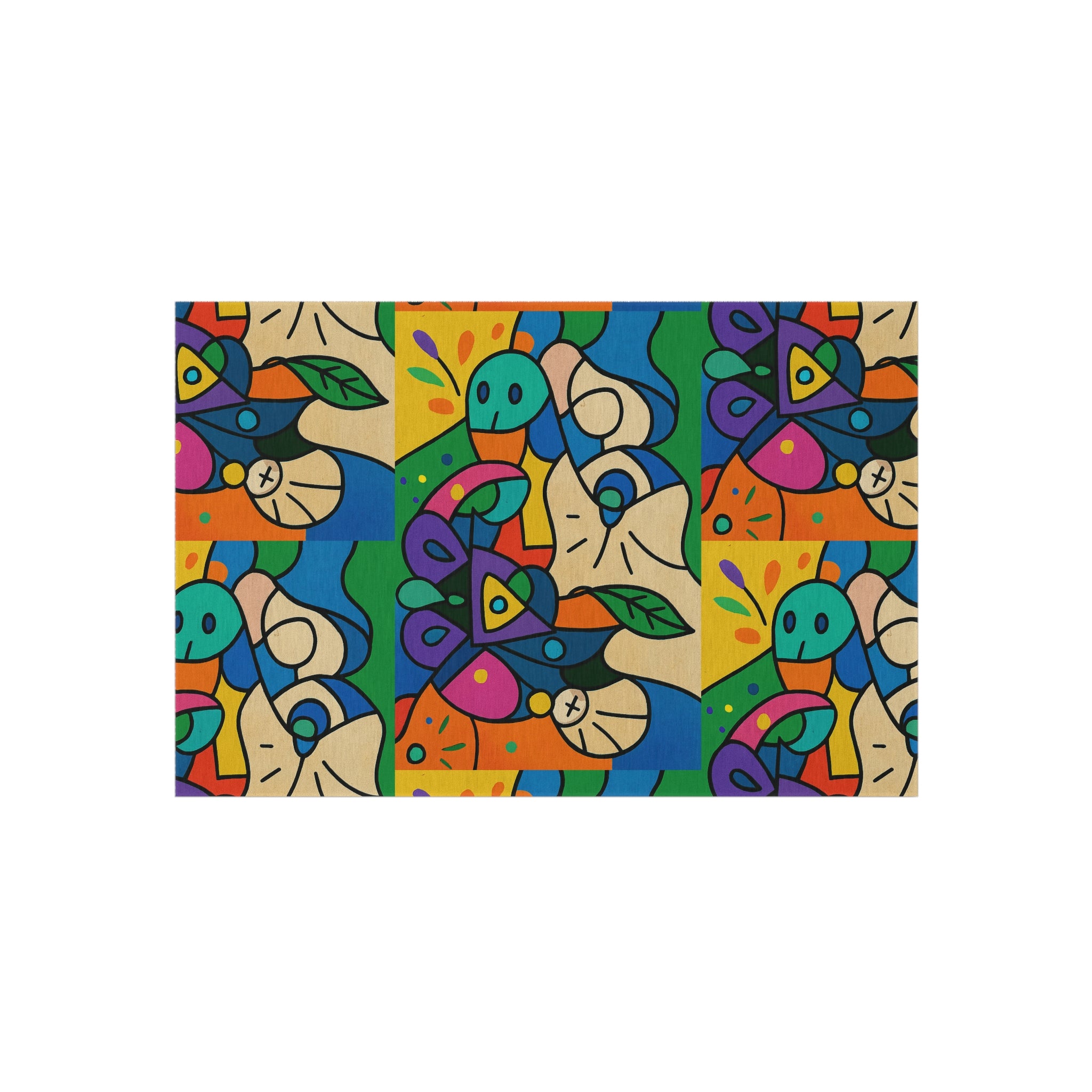 Faces of Flow Rug from Icons of Color collection — Vibrant Modern Boho Area Accent Mat 48" × 72" Home Decor