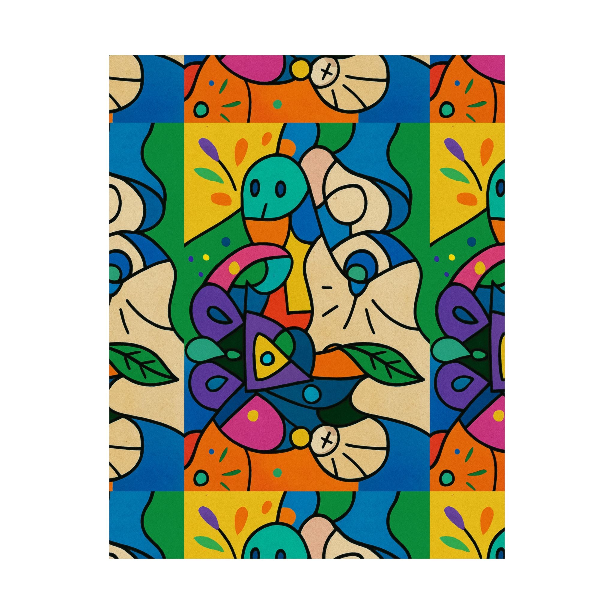 Faces of Flow Mosaic Art Poster — Icons of Color collection satin print Poster