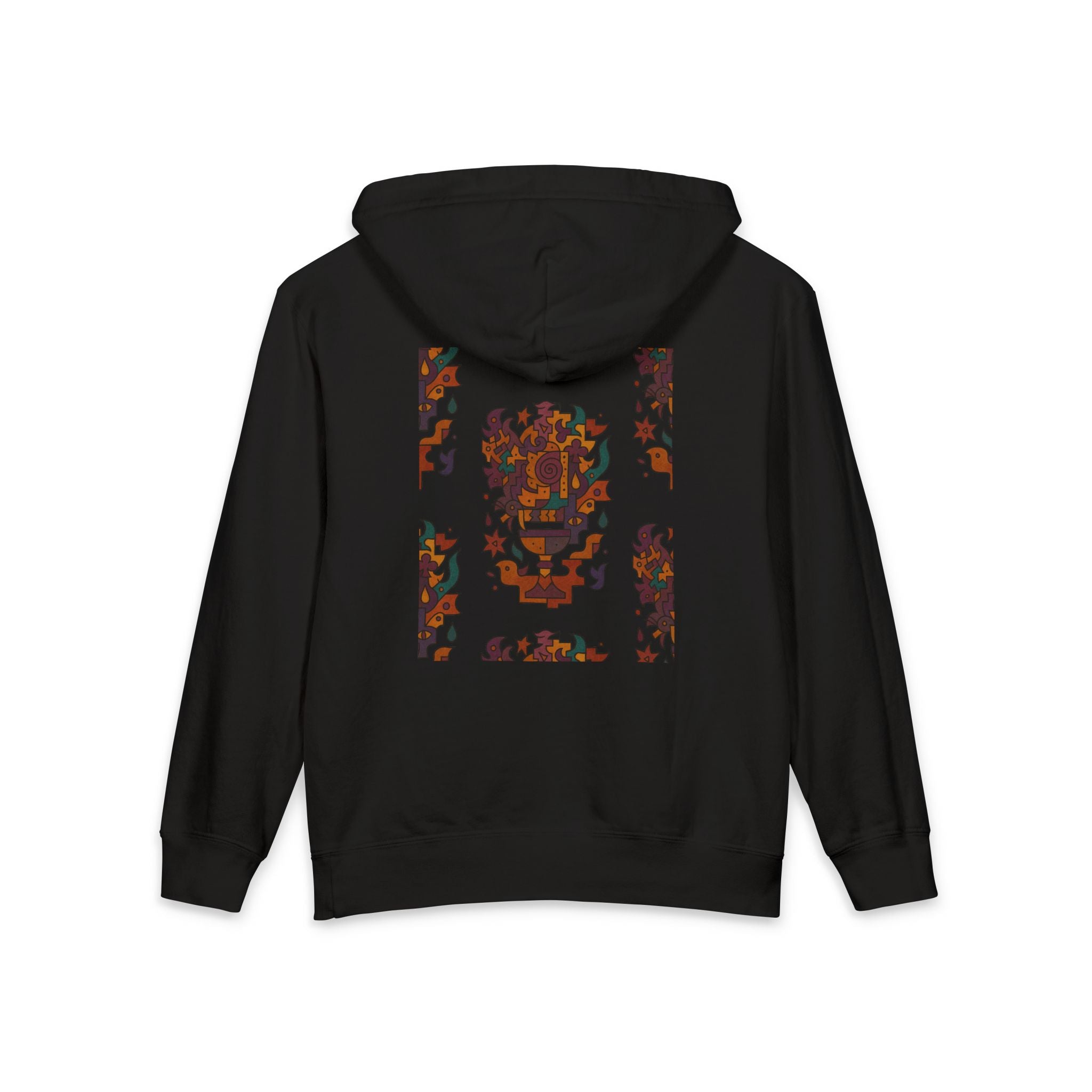 Abstract Color Block Hoodie — Flaming Guardian from Soul Glyphs collection Hoodie