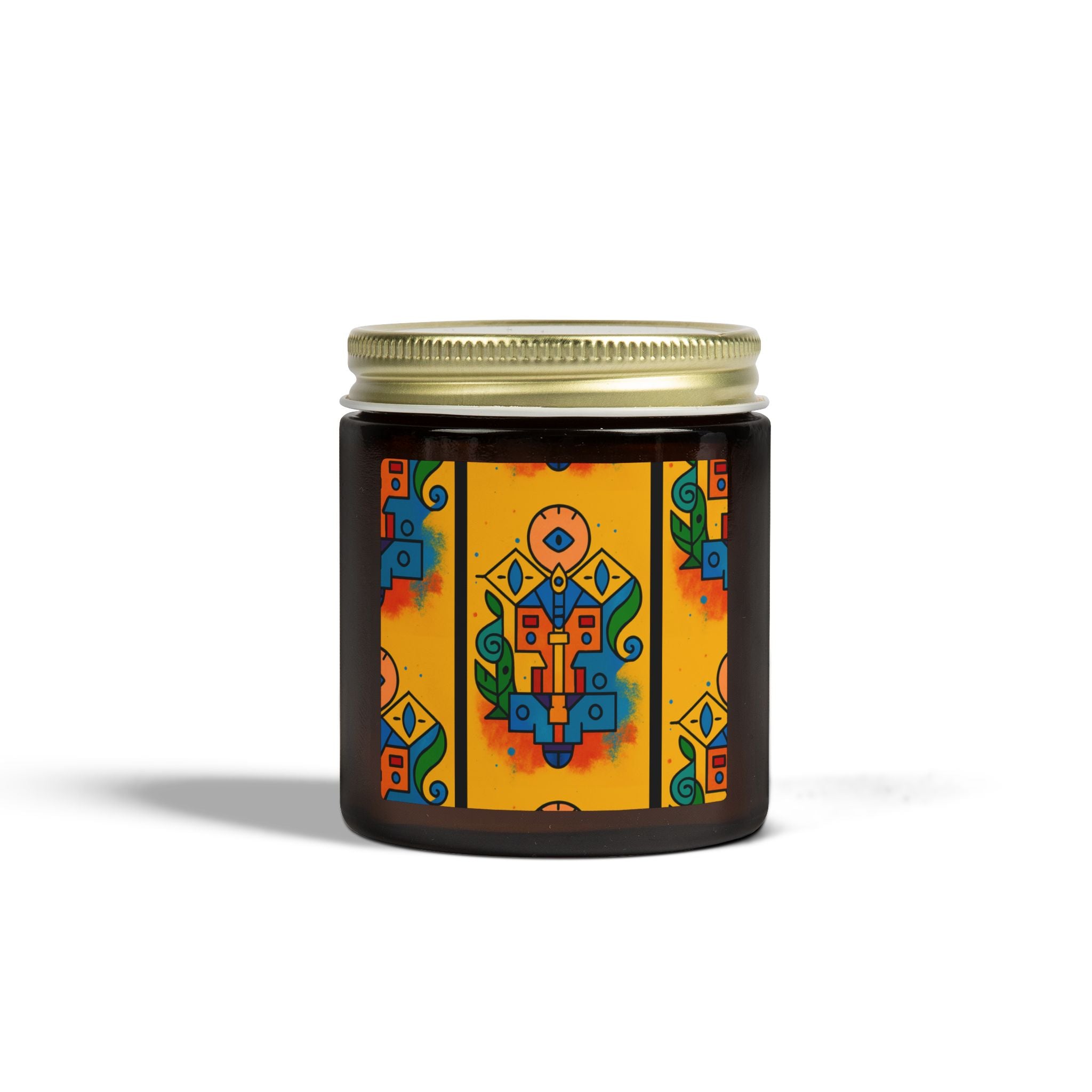 Coconut Apricot Scented Candle — Totem of Spire from Icons of Color collection (4oz & 9oz) 4oz Amber Cinnamon Chai Home Decor