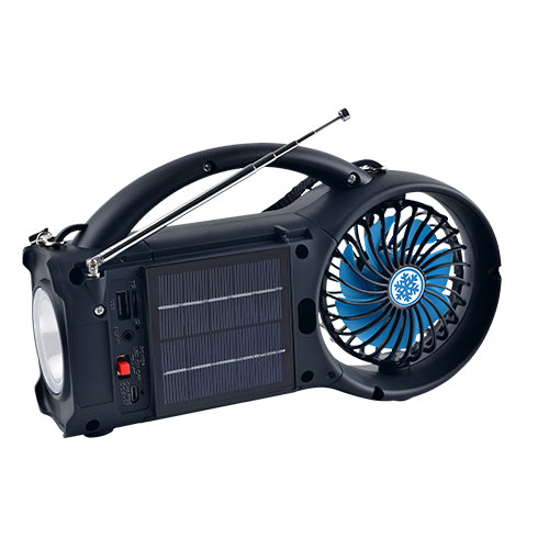 Supersonic Solar Power Bluetooth Speaker with FM Radio / LED Torch Light / Fan Speakers