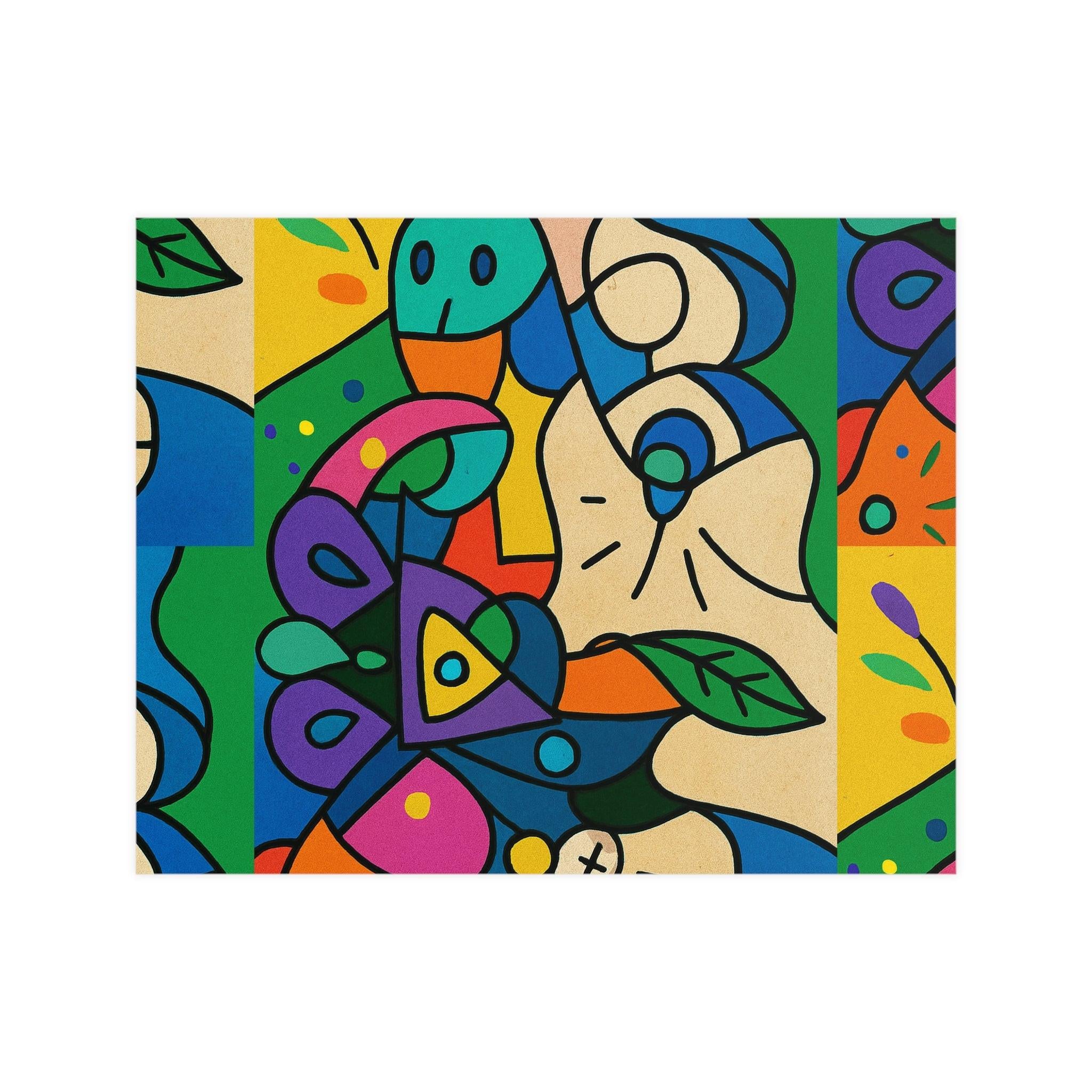 Faces of Flow Abstract Art Poster — Icons of Color Matte Print (Vertical & Horizontal) 20″ x 16″ (Horizontal) Matte Poster