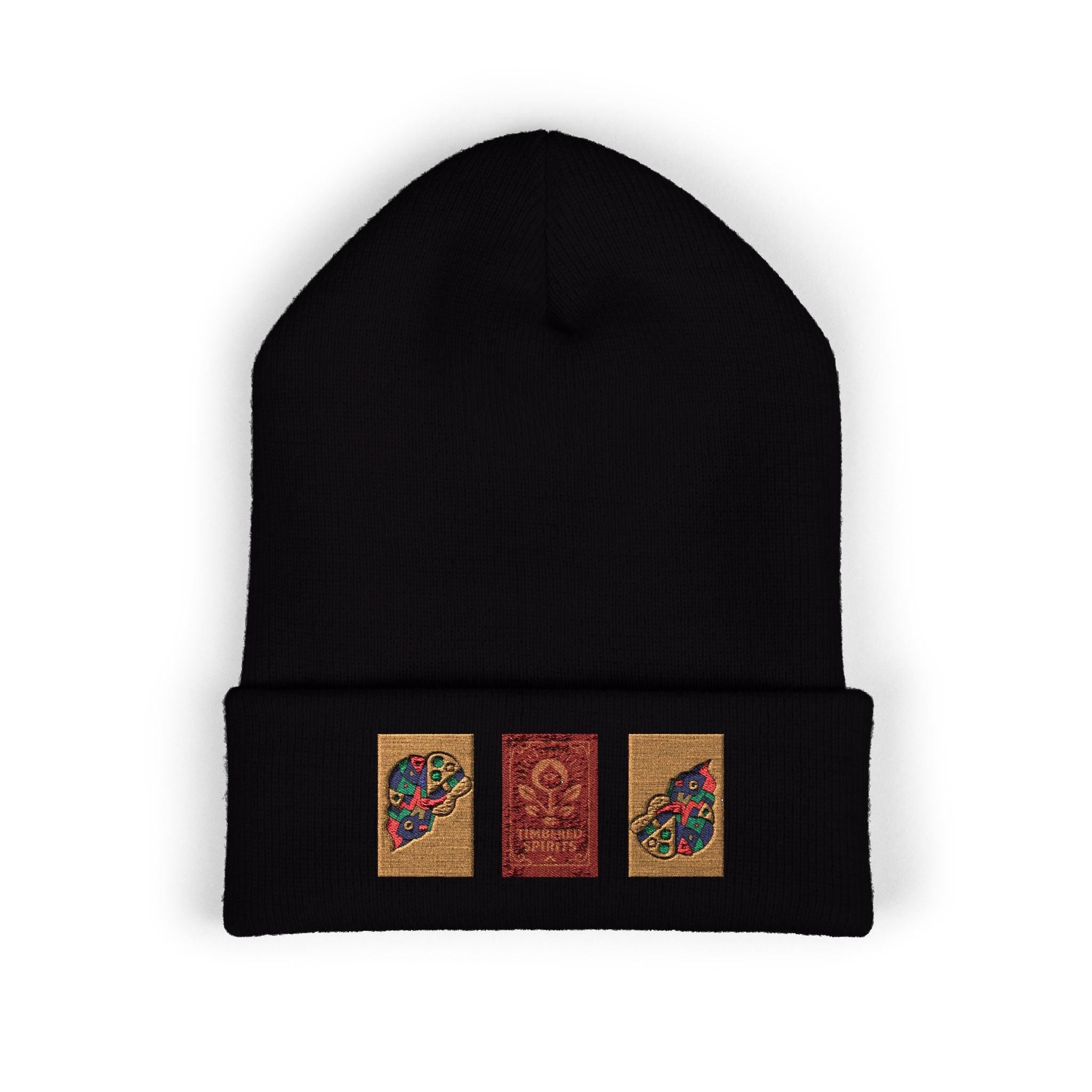 Timbered Spirits & Cone of Consciousness Embroidered Beanie One size Black Hats