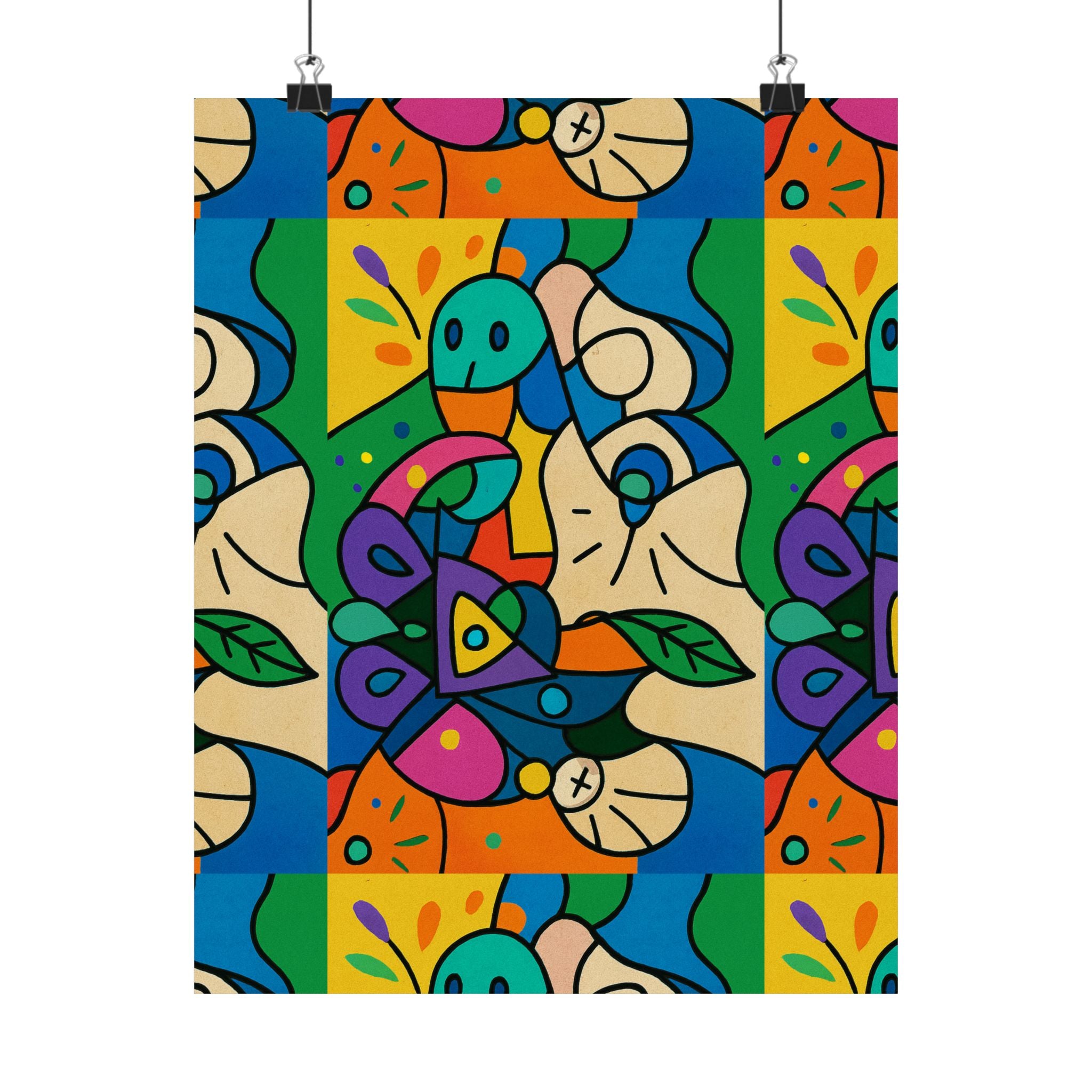 Faces of Flow Mosaic Art Poster — Icons of Color collection satin print 11″ x 14″ Poster