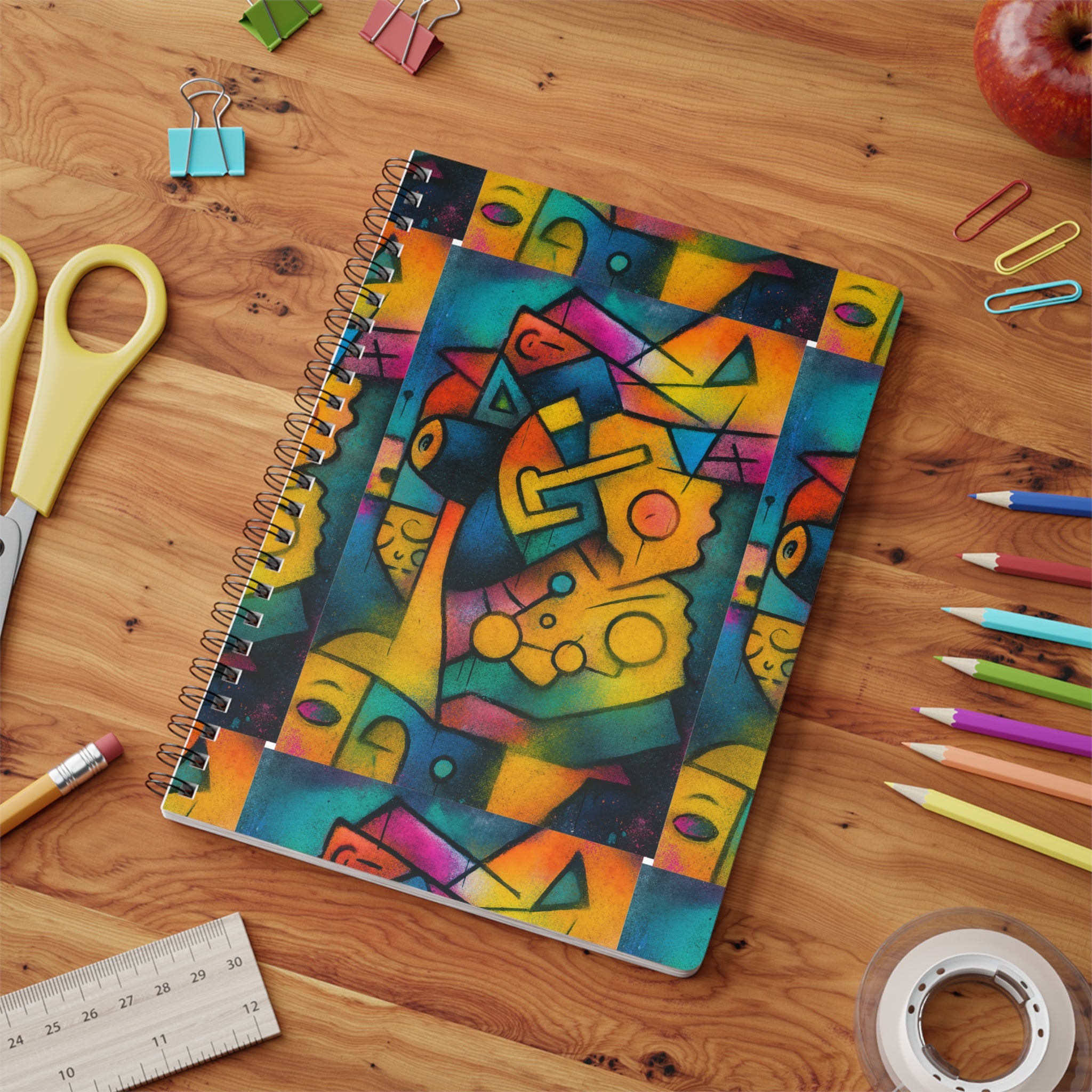 A5 Wirobound Notebook —Cubist Chorus from Icons of Color Journal Paper products