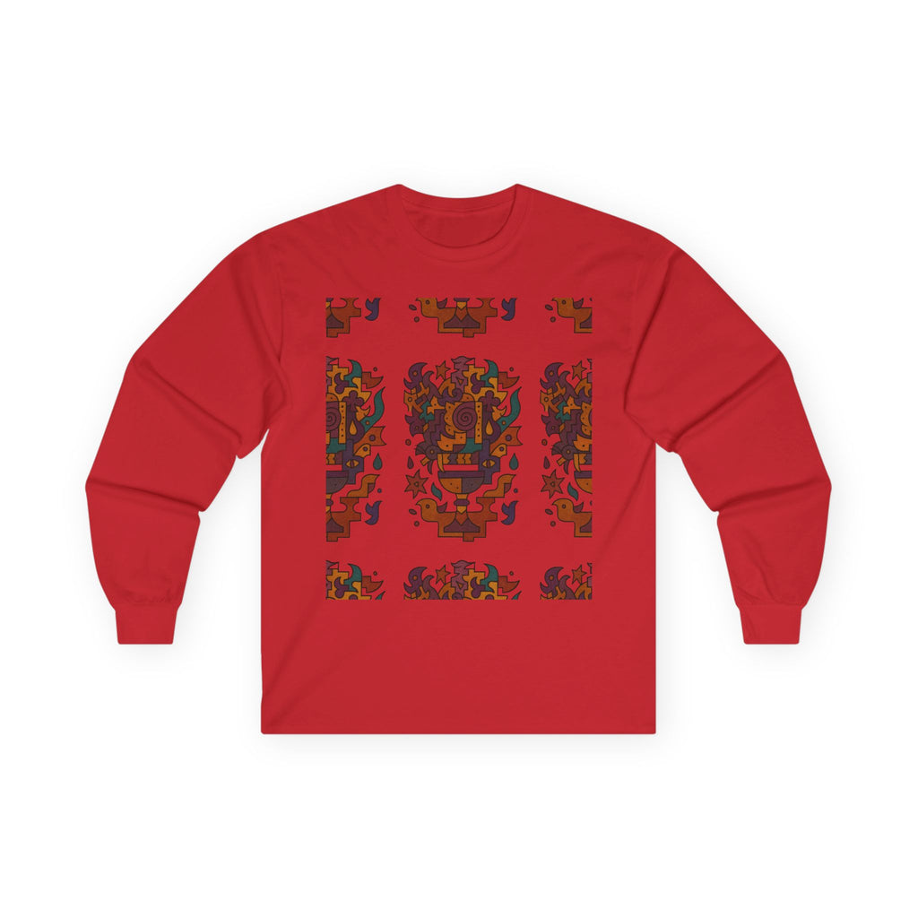 Sleeved Sweater Original Art Graphic Red Sweatshirt