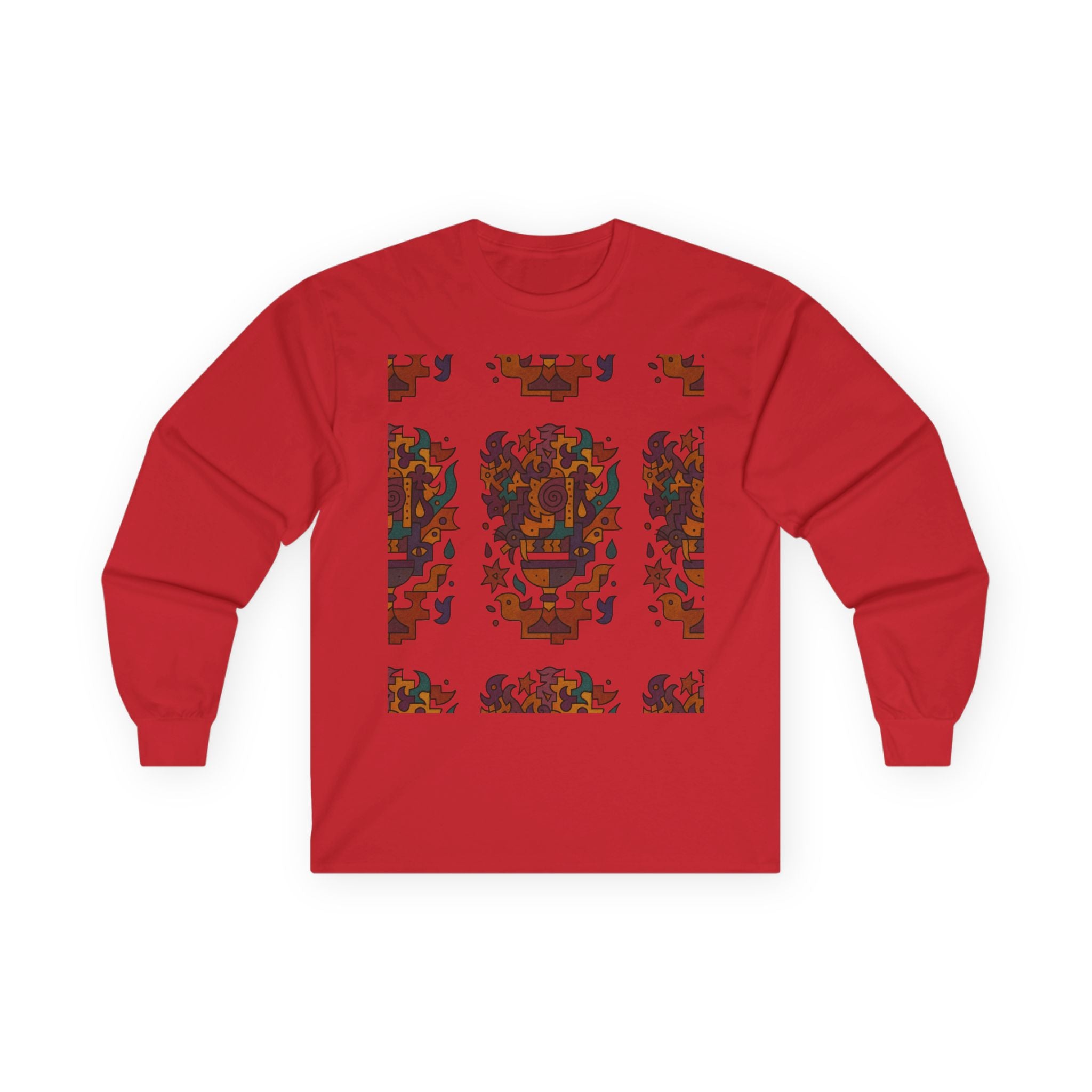 Sleeved Sweater Original Art Graphic Red Sweatshirt