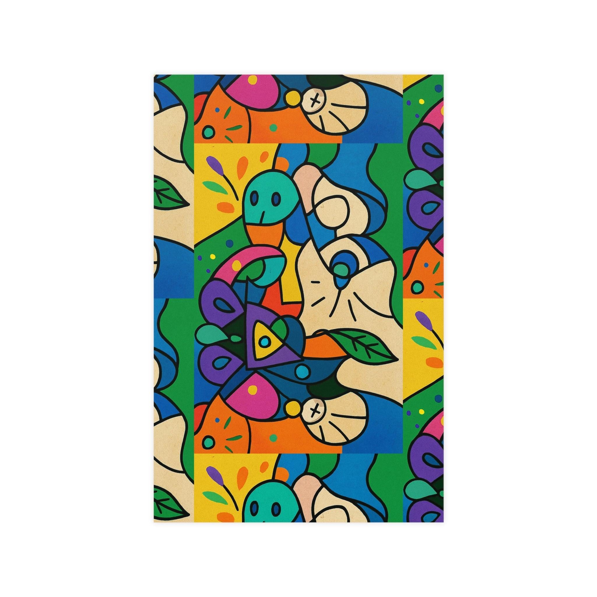 Faces of Flow Abstract Art Poster — Icons of Color Matte Print (Vertical & Horizontal) 11″ x 17″ (Vertical) Matte Poster