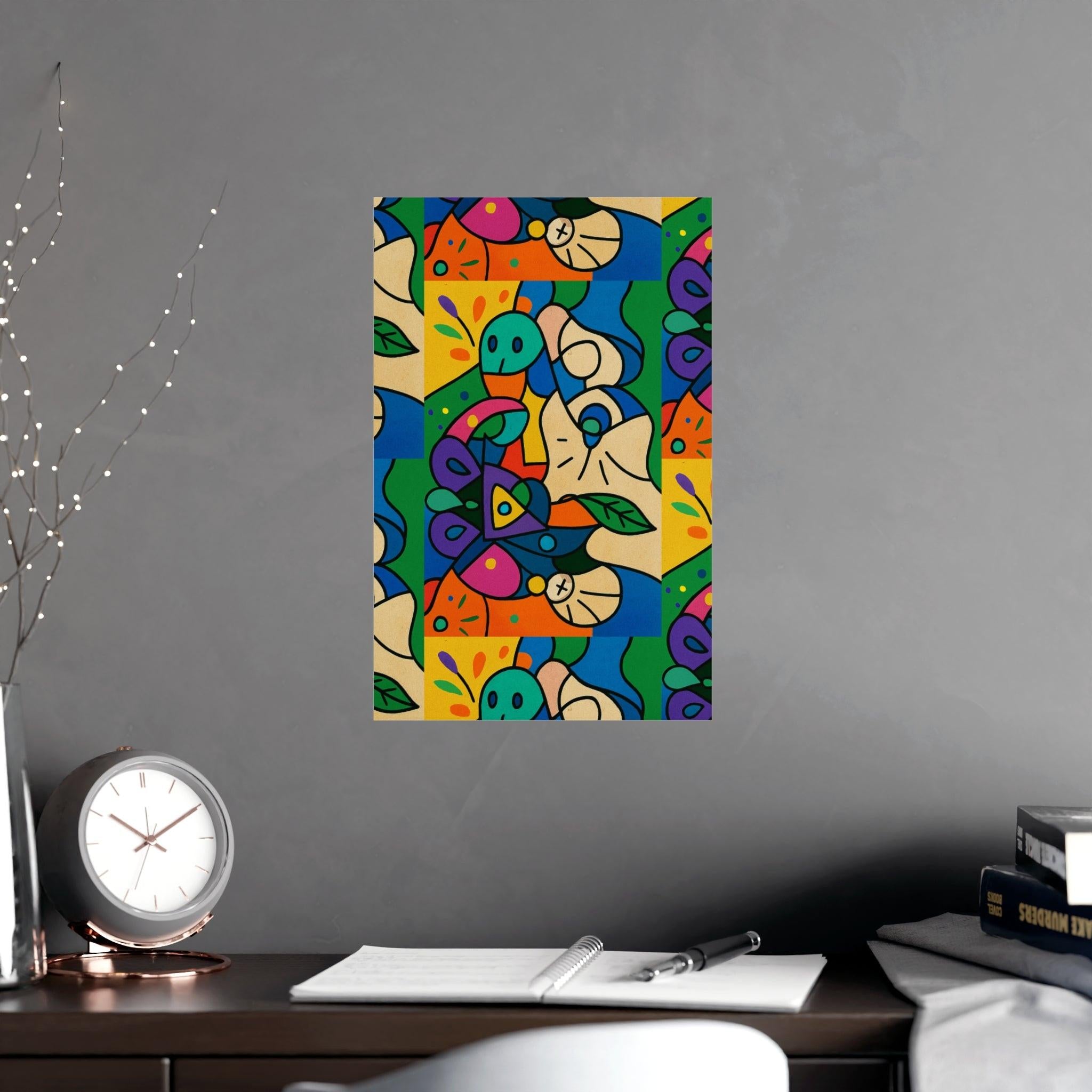 Faces of Flow Abstract Art Poster — Icons of Color Matte Print (Vertical & Horizontal) Poster