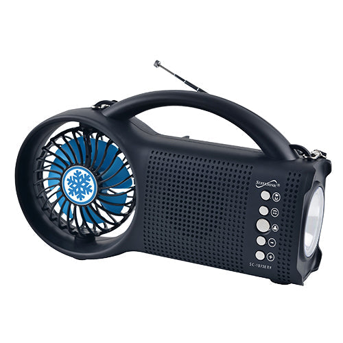 Supersonic Solar Power Bluetooth Speaker with FM Radio / LED Torch Light / Fan Speakers