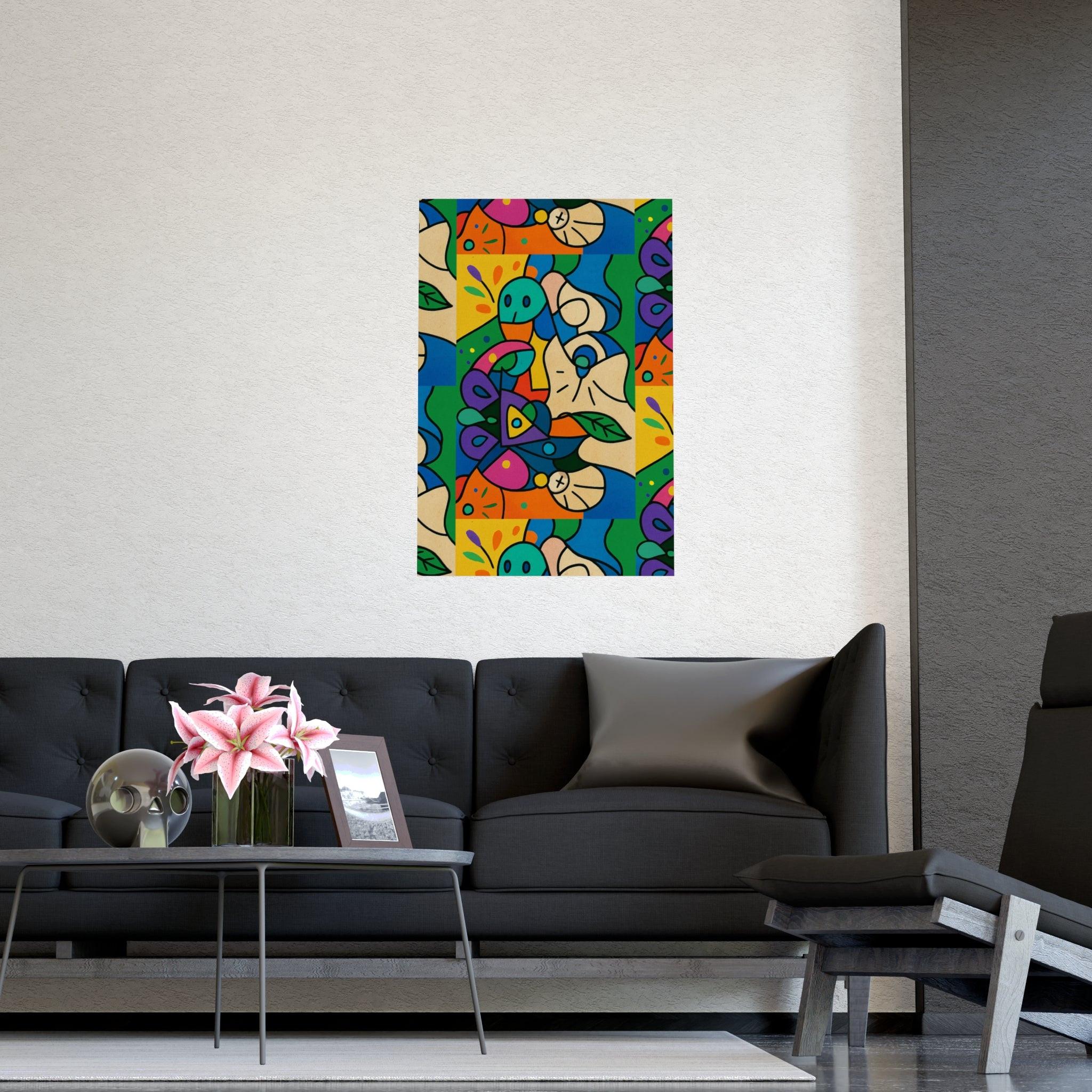 Faces of Flow Abstract Art Poster — Icons of Color Matte Print (Vertical & Horizontal) Poster