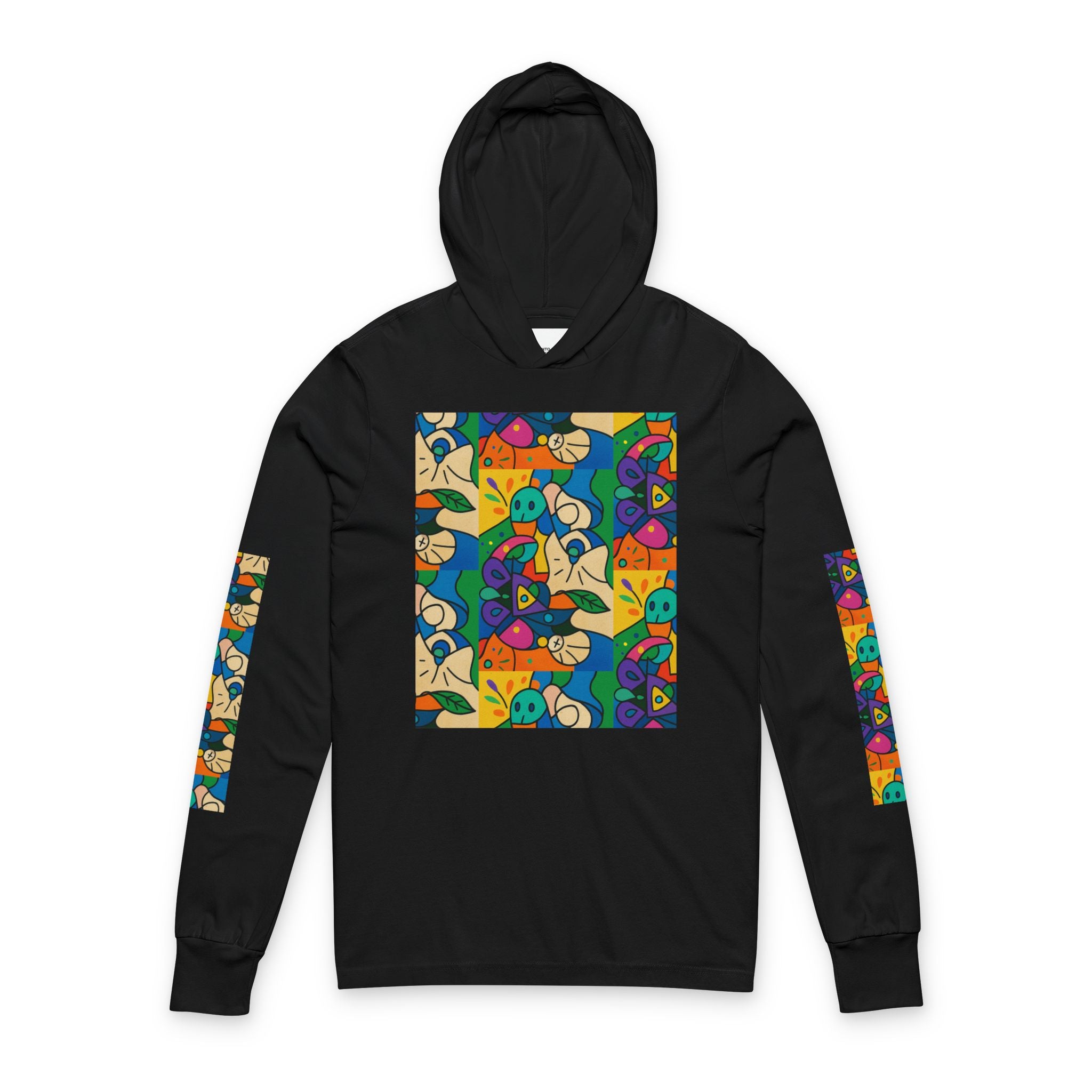 Faces of Flow from Icons of Color collection Hoodie Black Long-sleeve