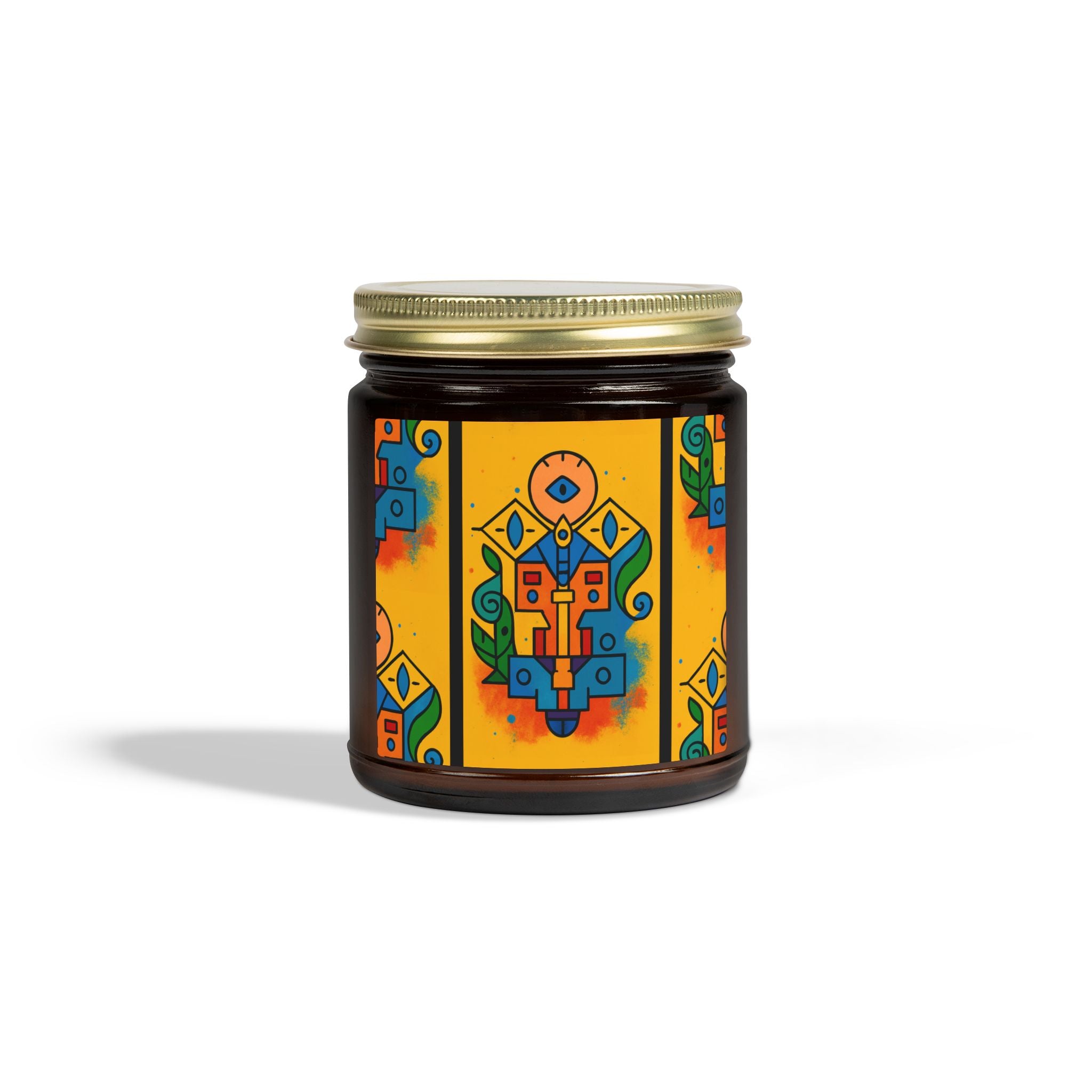 Coconut Apricot Scented Candle — Totem of Spire from Icons of Color collection (4oz & 9oz) 9oz Amber Mango Coconut Home Decor