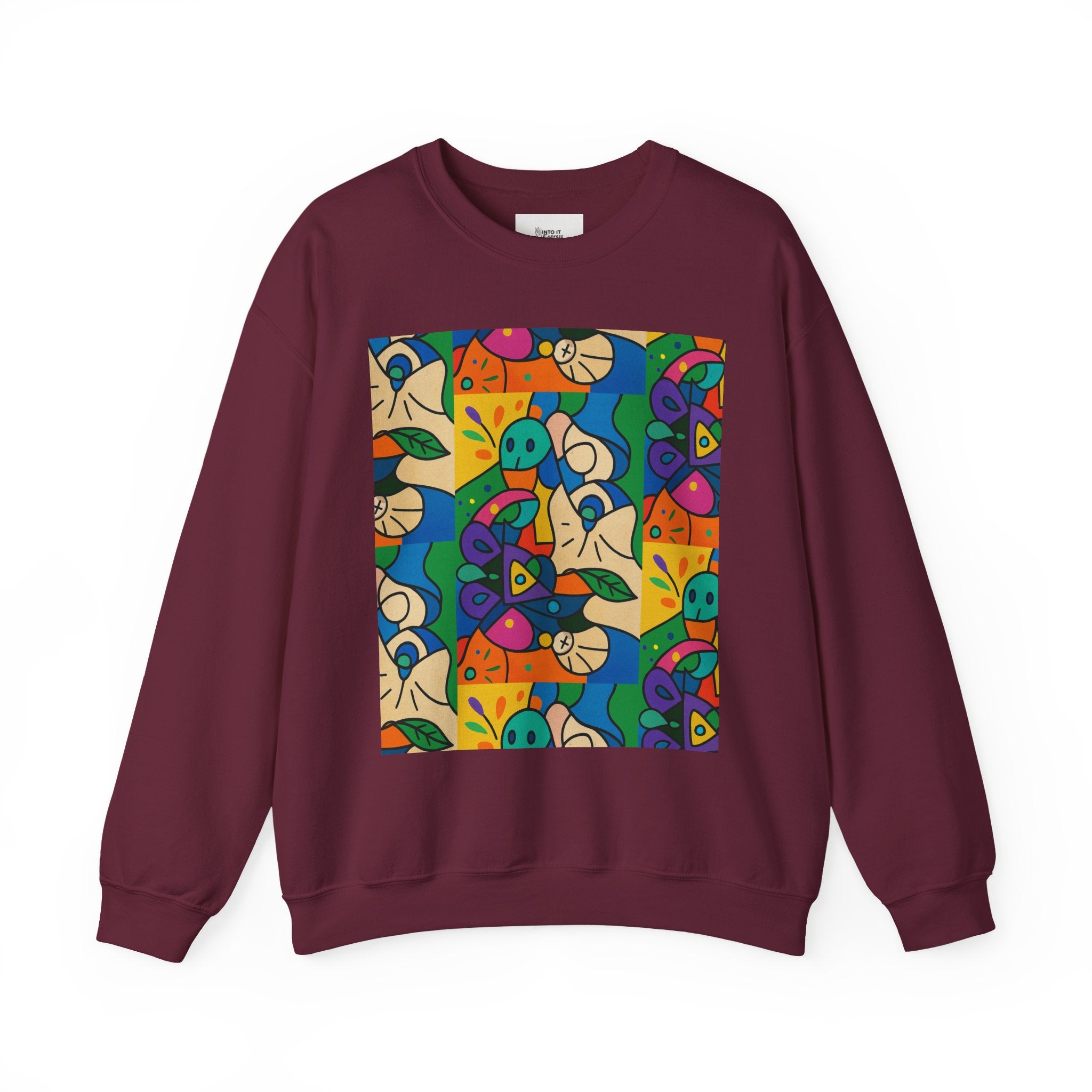 Unisex Heavy Blend™ Faces of Flow from Icons of Color Sweatshirt Maroon Sweatshirt