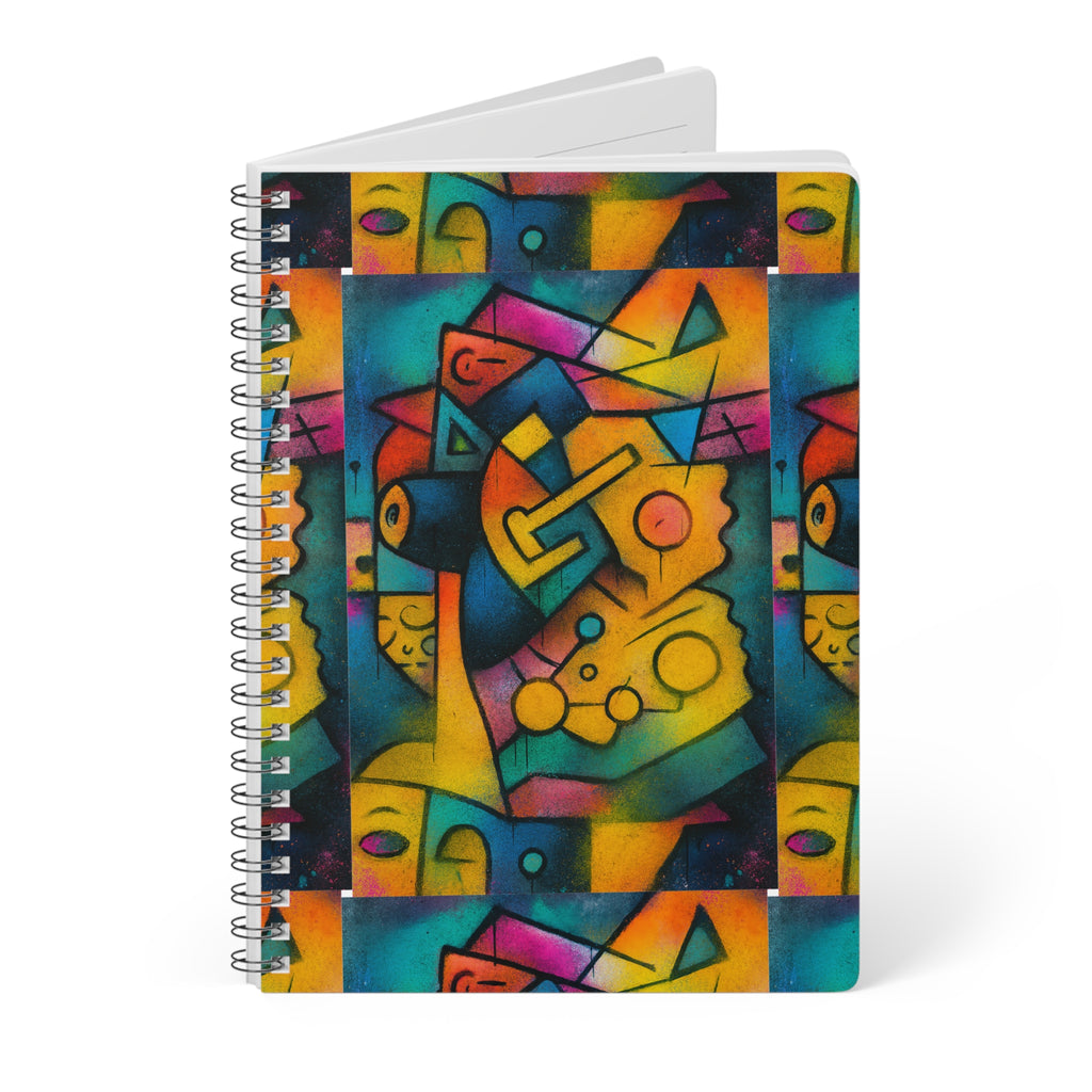 A5 Wirobound Notebook —Cubist Chorus from Icons of Color Journal Paper products