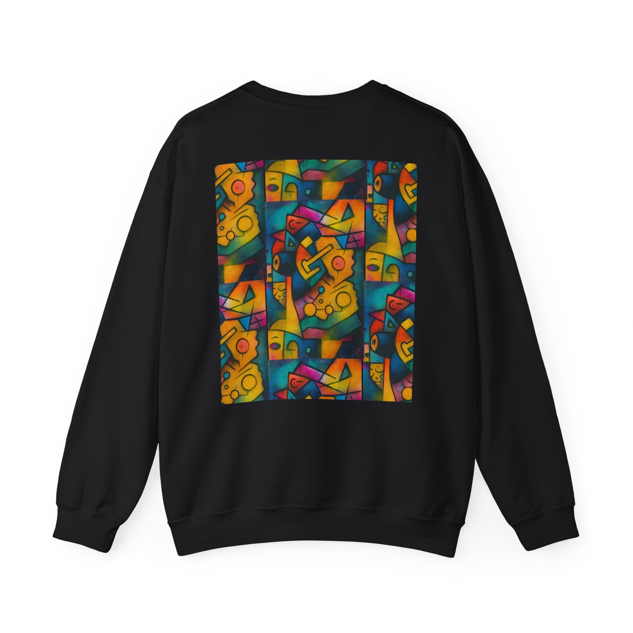 Unisex Heavy Blend™ Faces of Flow from Icons of Color Sweatshirt Black Sweatshirt