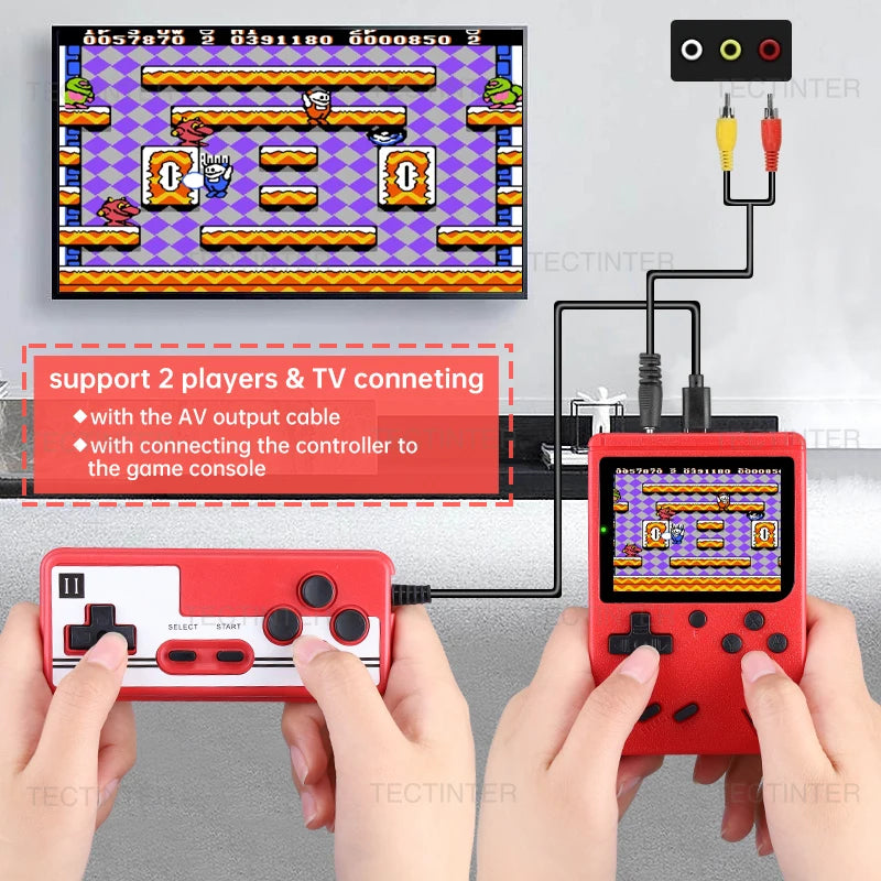 Retro Portable Mini Video Game Console 8-Bit LCD Handheld Game Player Built-in 500 games AV Handheld Game Console For Kids Gift