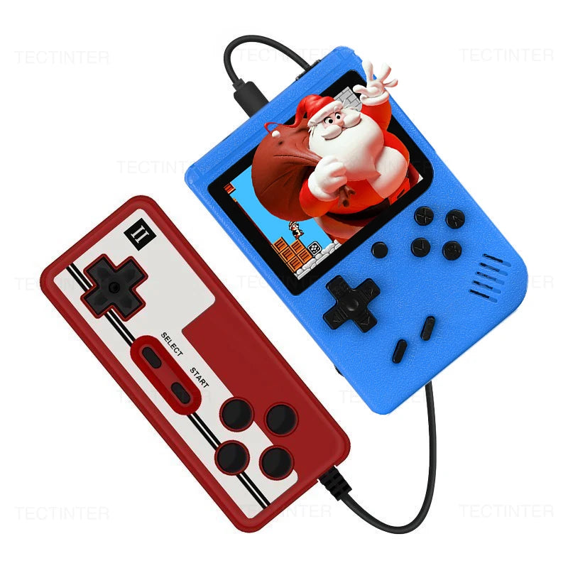 Retro Portable Mini Video Game Console 8-Bit LCD Handheld Game Player Built-in 500 games AV Handheld Game Console For Kids Gift Blue with Gamepad China Mainland