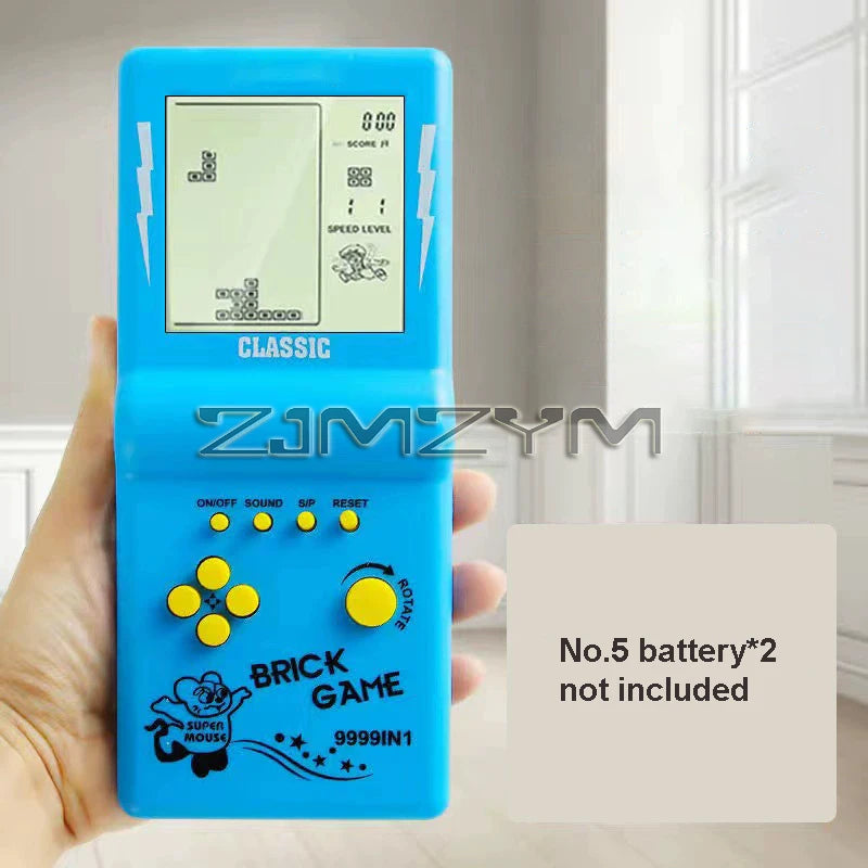 3.5" Large Screen Handheld Game Console Built-in 23 Games Classic Retro Game Players Machine Brick Game with Music Playback Blue