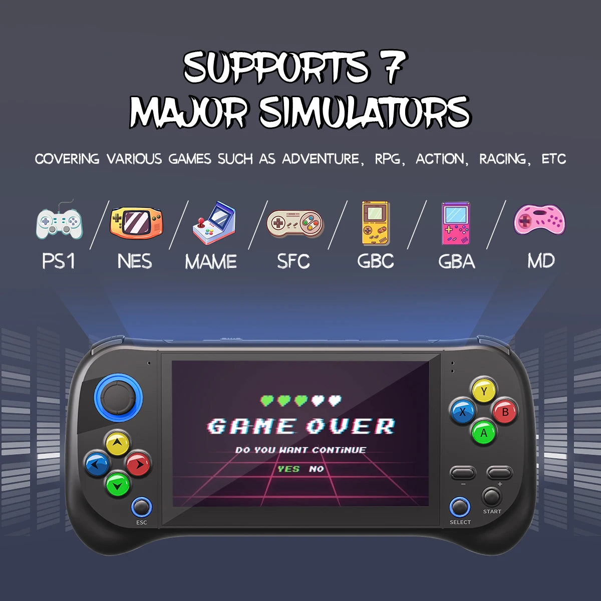 NX-50 Portable Retro Handheld Game Console 5.0-inch HD Large Screen Children's Gift