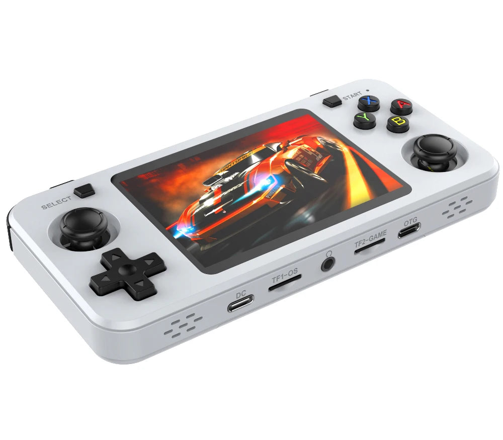 New R36H Retro Handheld Game Console 3.5" IPS Screen Portable Video Game Console Built in 64G Card & 15000 Games Open Source grey