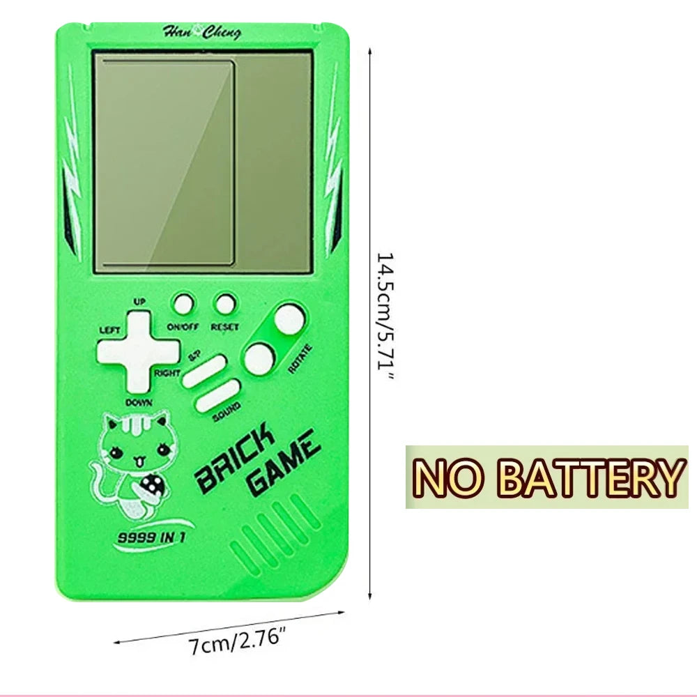 Mini Portable Classic Retro Handheld Game Console 23 Games Pocket Nostalgic Play Brick Game Machine Educational Puzzle Toys Green