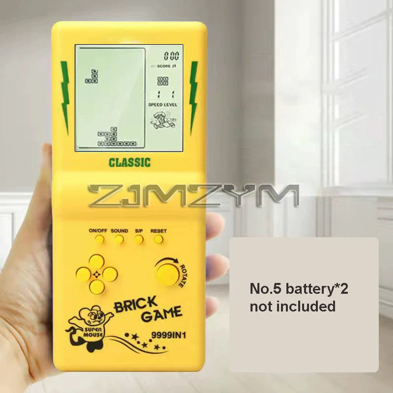 3.5" Large Screen Handheld Game Console Built-in 23 Games Classic Retro Game Players Machine Brick Game with Music Playback Yellow