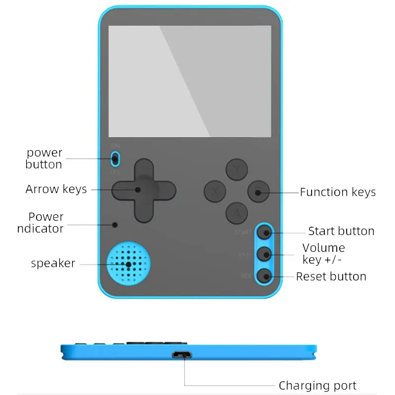 Mini Handheld Game Console Built-in 500 Retro Games 2.4inch LCD Screen Console for Kids Toy Game Portable Video Game Player