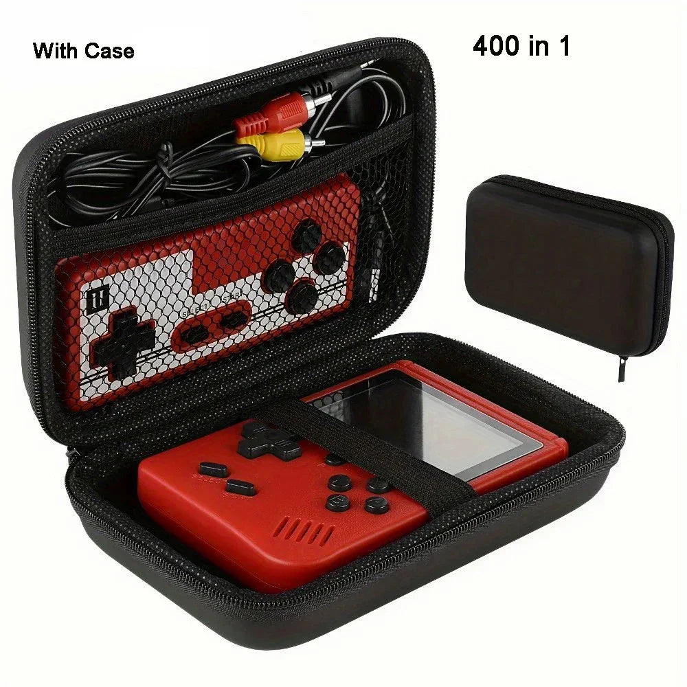 Portable Retro Mini Video Game Console 8-Bit Handheld Game Player Built-in 500 games AV Out Game Console Gameboy 3.0 inch Screen 400 Red Gamepad Gaming