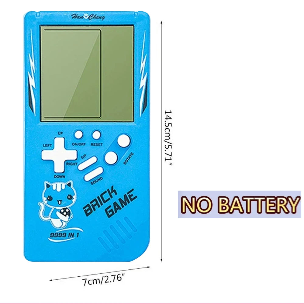 Mini Portable Classic Retro Handheld Game Console 23 Games Pocket Nostalgic Play Brick Game Machine Educational Puzzle Toys Blue