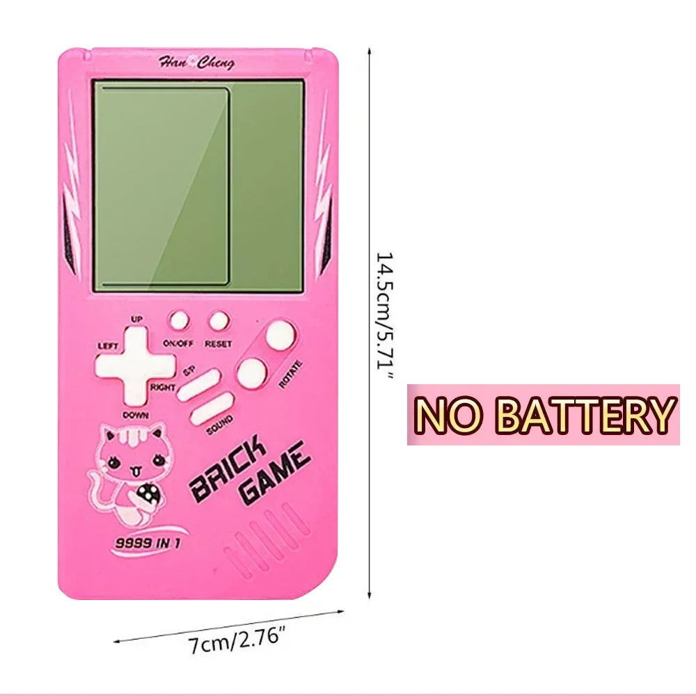 Mini Portable Classic Retro Handheld Game Console 23 Games Pocket Nostalgic Play Brick Game Machine Educational Puzzle Toys Pink