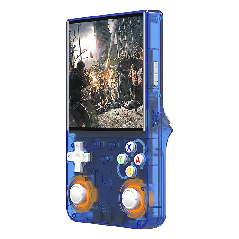 New R36 ultra retro handheld game console 4.0-inch open-source Linux system 128GB portable video player handheld game console blue-128GB
