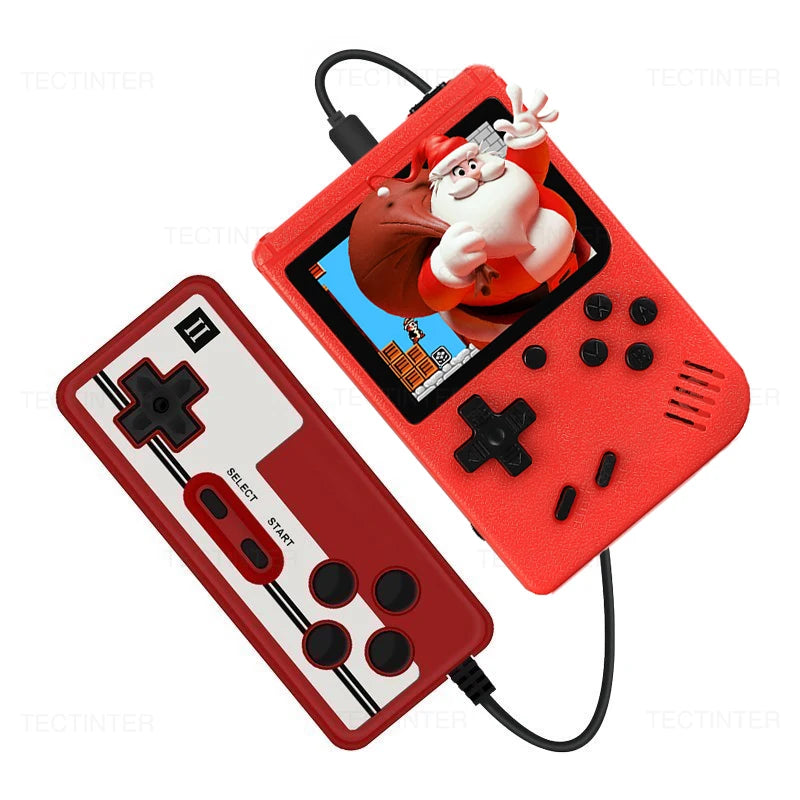 Retro Portable Mini Video Game Console 8-Bit LCD Handheld Game Player Built-in 500 games AV Handheld Game Console For Kids Gift Red with Gamepad China Mainland