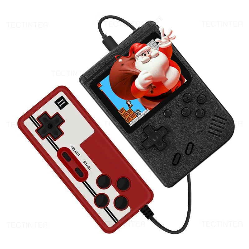 Retro Portable Mini Video Game Console 8-Bit LCD Handheld Game Player Built-in 500 games AV Handheld Game Console For Kids Gift Black with Gamepad China Mainland