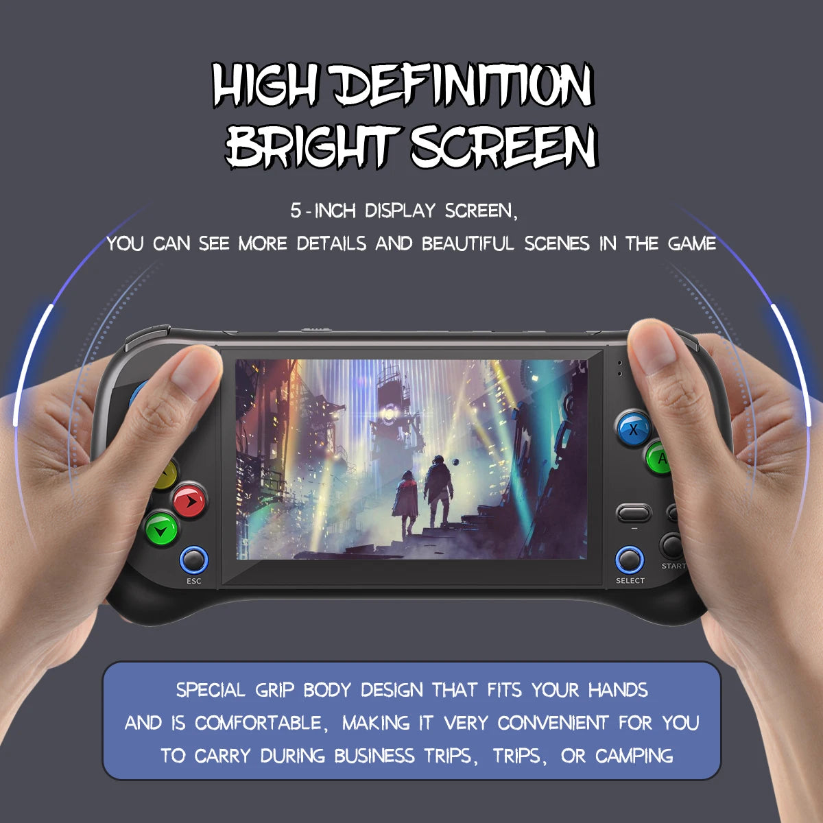 NX-50 Portable Retro Handheld Game Console 5.0-inch HD Large Screen Children's Gift