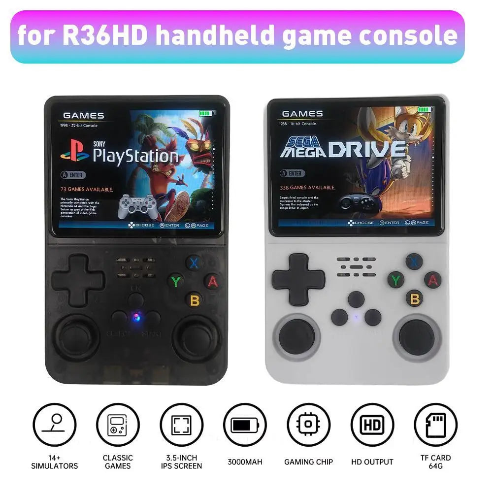 3.5-inch R36HD Retro Handheld Video Game Console Portable High-definition Game Console PS1 Retro Arcade Gaming Players