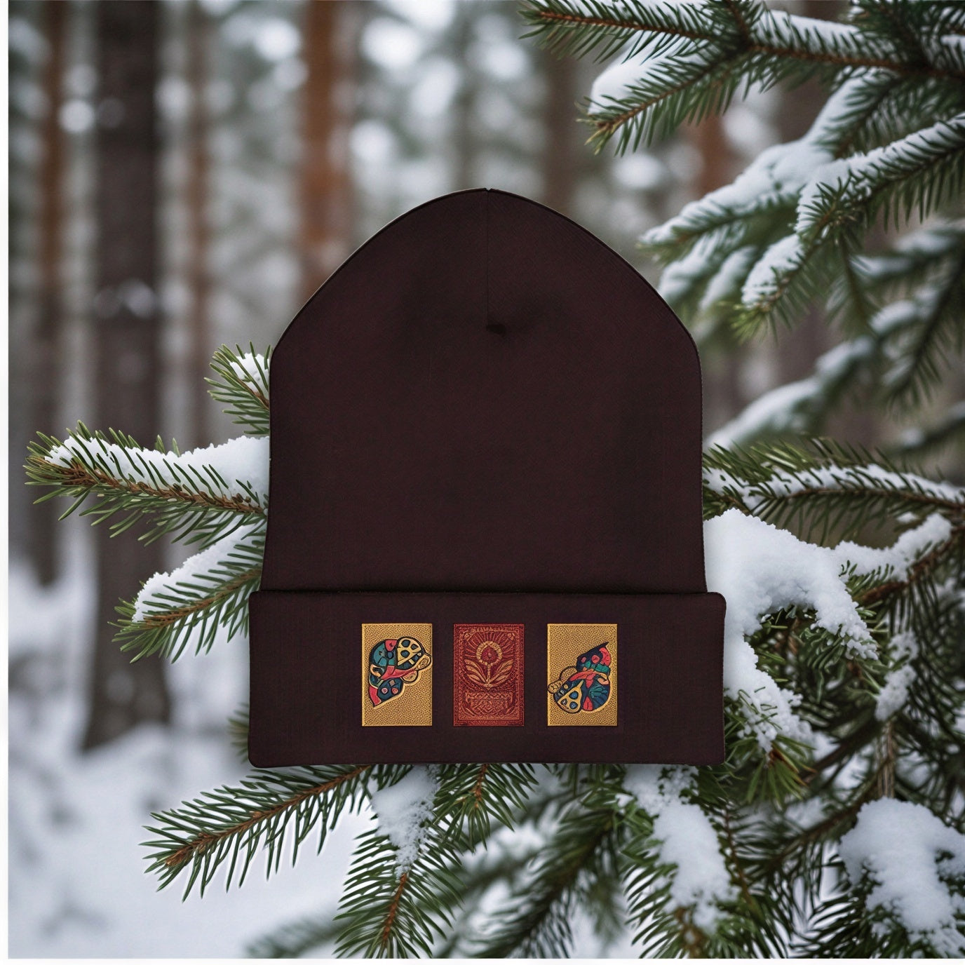 Timbered Spirits & Cone of Consciousness Embroidered Beanie Hats
