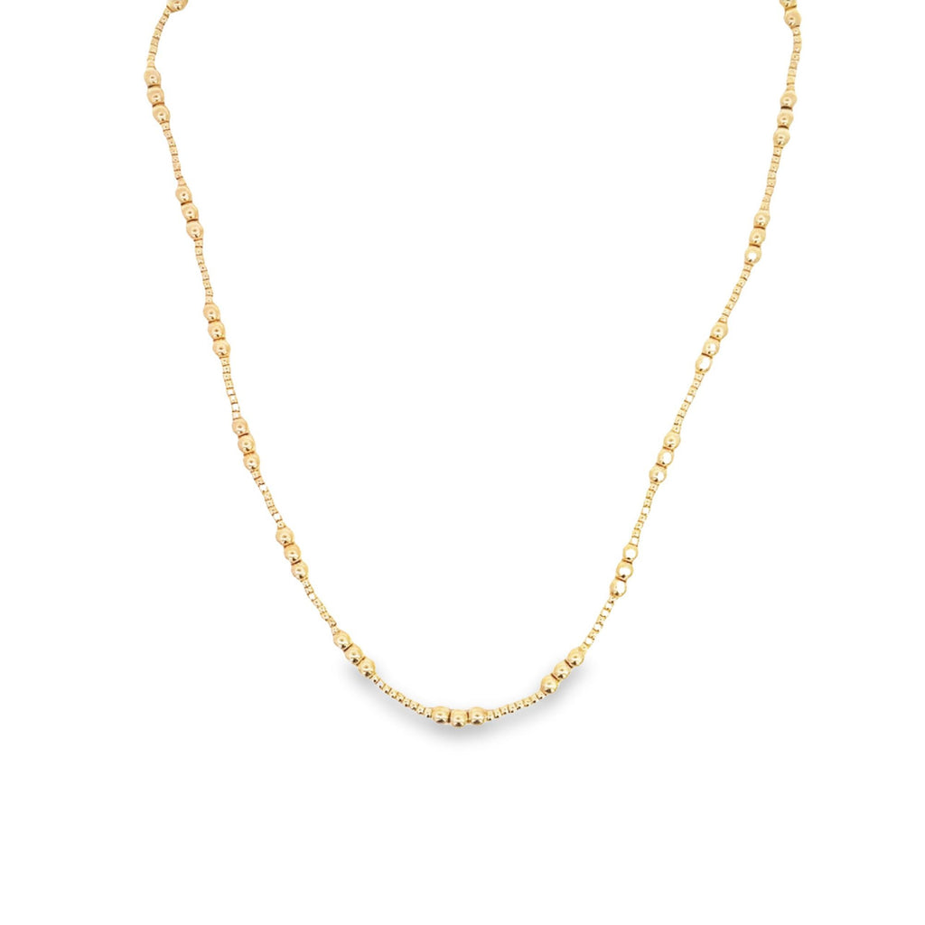 18K Gold Filled 4mm Beaded Chain Necklace (H184) Necklace