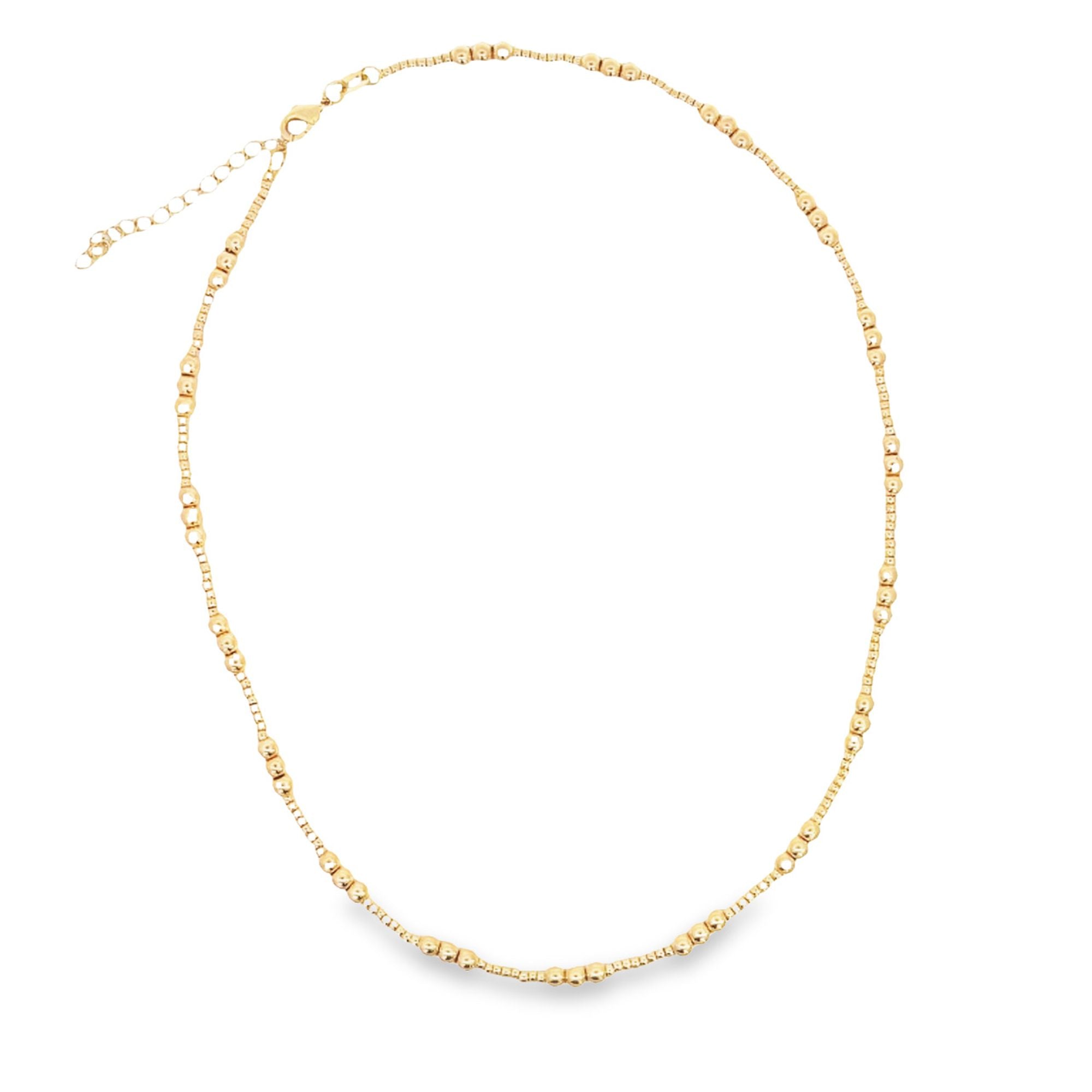 18K Gold Filled 4mm Beaded Chain Necklace (H184) Necklace