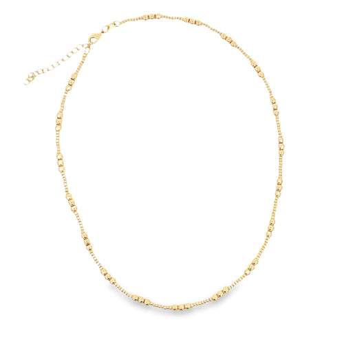 18K Gold Filled 4mm Beaded Chain Necklace (H184) Necklace