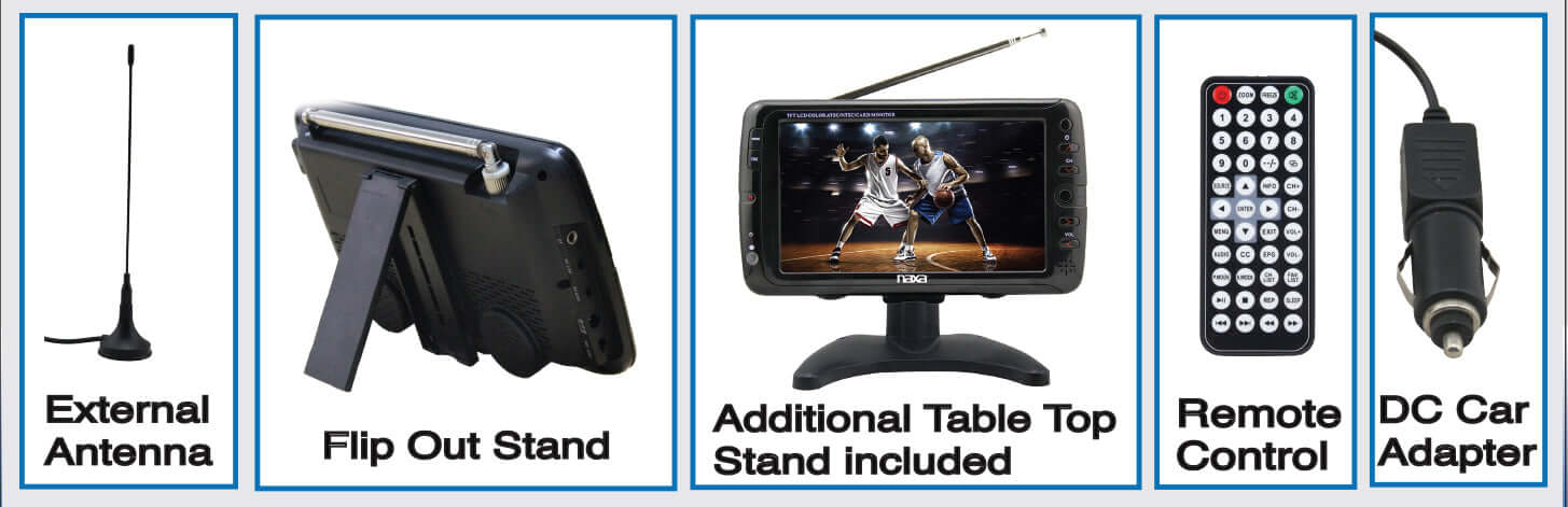 Naxa 7" Portable 12 Volt TV and Digital Multimedia Player Televisions