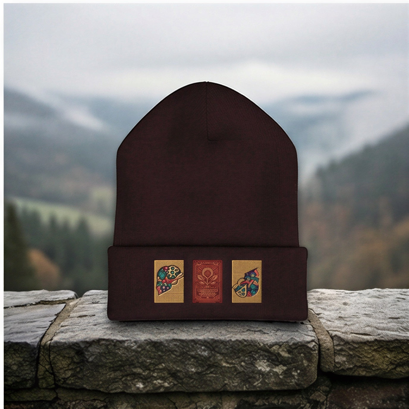 Timbered Spirits & Cone of Consciousness Embroidered Beanie Hats