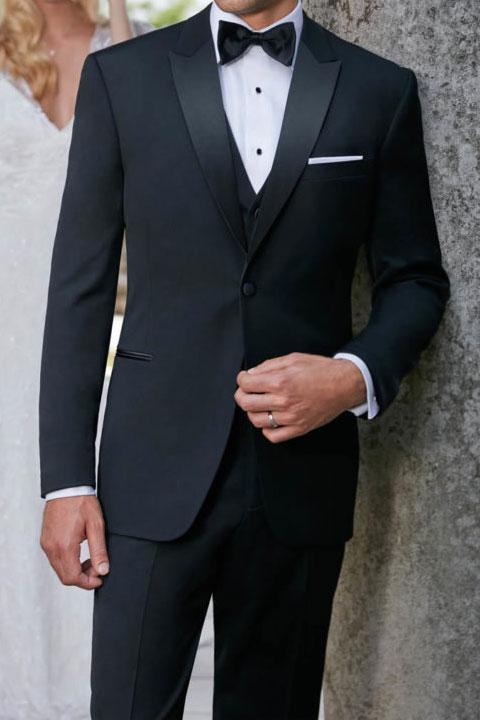 "Milan" Black Tuxedo Jacket Peak (Separates) Black Tuxedos