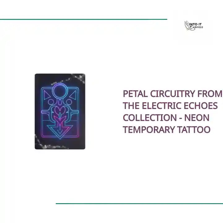 Petal Circuitry from the Electric Echoes Collection - Neon Temporary Tattoo by@Outfy