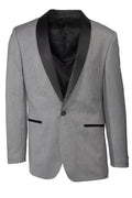 "Sebastian" Grey Pindot Tuxedo Jacket Shawl (Separates) Grey Pindot Slim Tuxedos