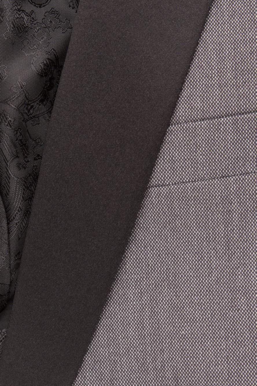 "Sebastian" Grey Pindot Tuxedo Jacket Shawl (Separates) Tuxedos