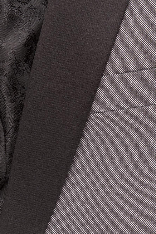 "Sebastian" Grey Pindot Tuxedo Jacket Shawl (Separates) Tuxedos