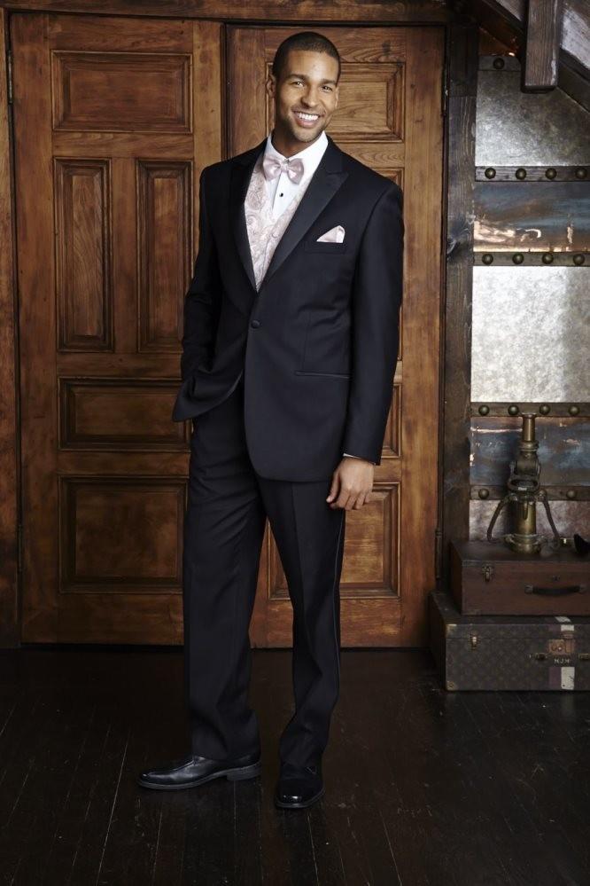 "Vienna" Black Tuxedo Jacket Peak (Separates) Black Tuxedos